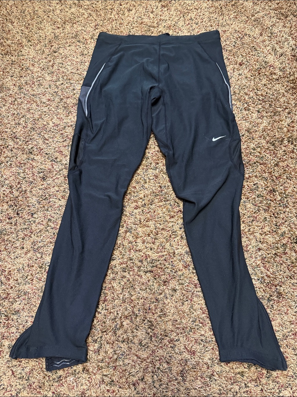 Nike Black Men's Running Tights with Reflective Accents XL